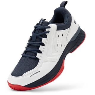 FitVille Tennis and Pickleball Sneakers Wide Toe Box and Arch Support Indoor Outdoor Men's Athletic Shoes White Cobalt Size 11.5 Wide