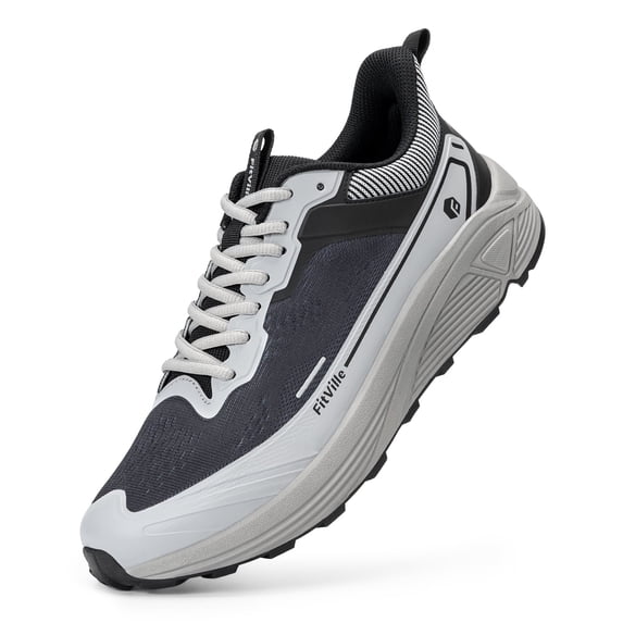 FitVille Mens Trail Running Shoes Extra Wide Shoes for Men, Breathable Training Sneakers