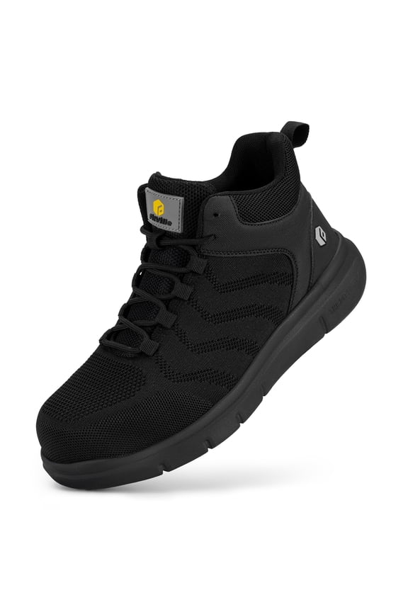 Mens Wide High Top Composite Toe Work Shoes Safety Work Boots, Black, 13 Wide
