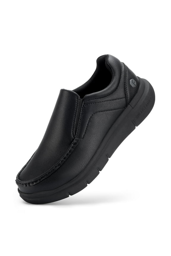 Mens Wide Slip On Loafers Oxford Dress Shoes, Black, 11.5 Wide