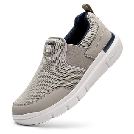 FitVille Mens Wide Slip on Casual Loafers Lightweight Breathable Walking Shoes, Sage Green, 9.5 Wide