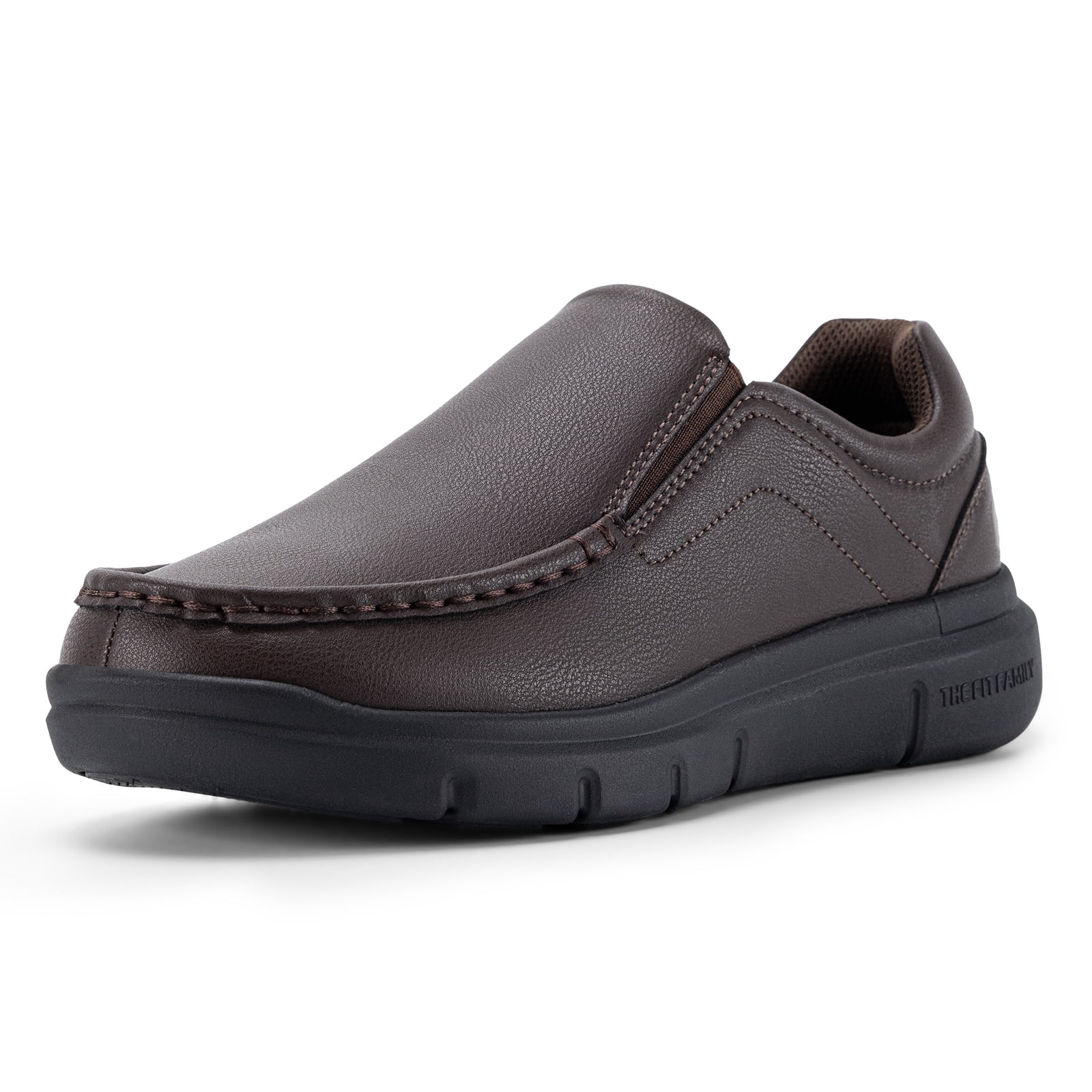 FitVille Mens Extra Wide Slip on Oxford Shoes Leather Loafers