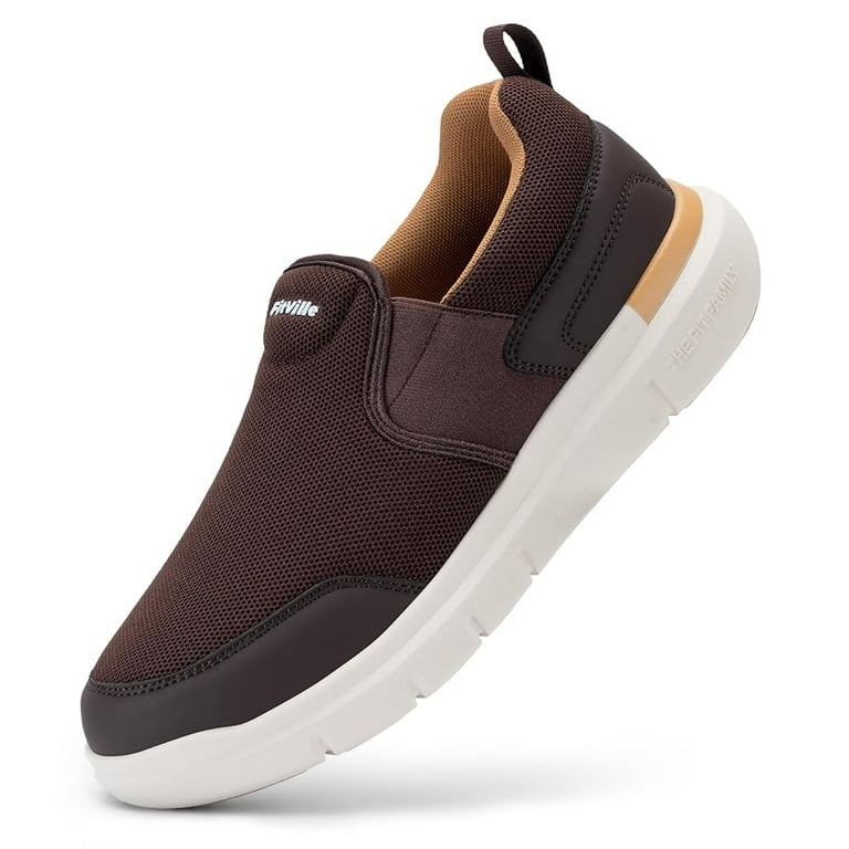 FitVille Mens Wide Slip on Walking Shoes Lightweight Breathable