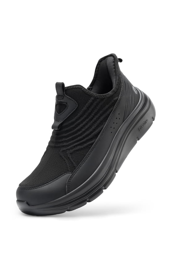 Mens Wide Slip on Walking Sneakers with Arch Support Breathable Hands Free Slip on Shoes for Men