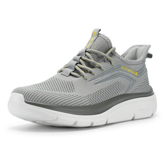 FitVille Mens Wide Walking Shoes Lightweight Athletic Sneakers for Hands Free