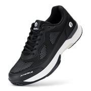 FitVille Pickleball Shoes for Men Tennis Shoes Mens Sneakers with Arch Support, Black, Size 12