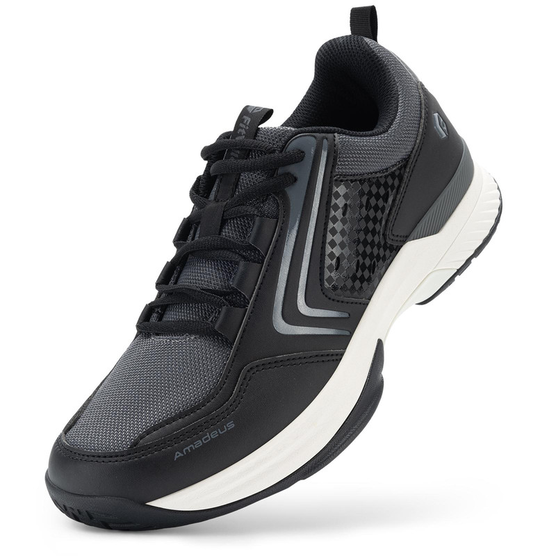 FitVille Tennis and Pickleball Sneakers Wide Toe Box and Arch Support Indoor Outdoor Men's Athletic Shoes Black Size 14 X-Wide