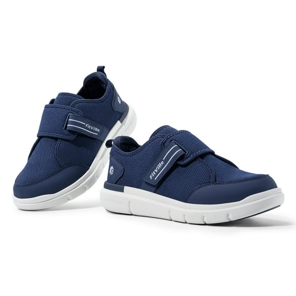 FitVille Wide Diabetic Shoes for Men Adjustable Walking Shoes for Elderly Diabetic Plantar Fasciitis Swollen Foot