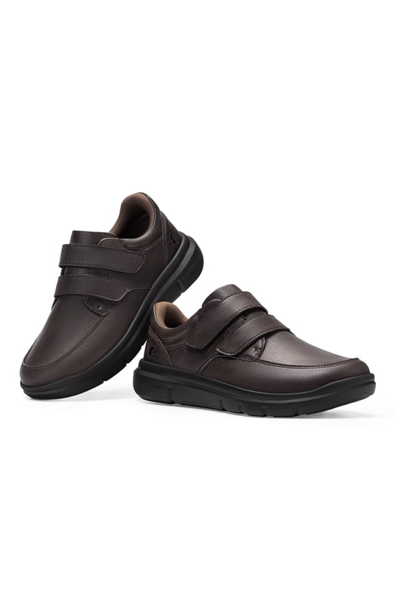 Wide Diabetic Shoes for Men Walking Comfortable Dress Business Casual Oxford Shoes, Chocolate Brown