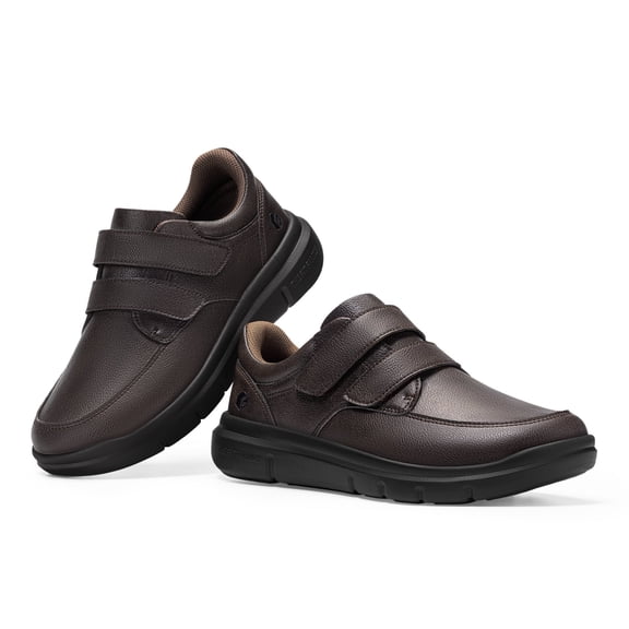 FitVille Wide Diabetic Shoes for Men Walking Comfortable Dress Business Casual Oxford Shoes, Chocolate Brown