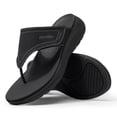 thumbnail image 1 of FitVille Wide Flip Flops for Women with Arch Support Women Beach Flip Flops Pool Slippers Non Slip, Jet Black, 1 of 8