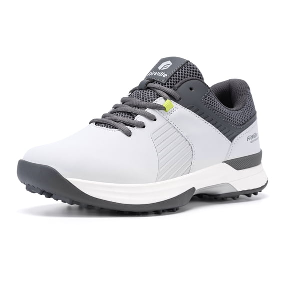 FitVille Wide Golf Shoes for Men Waterproof Professional Spiked Golfers Training Sneakers with Arch Support