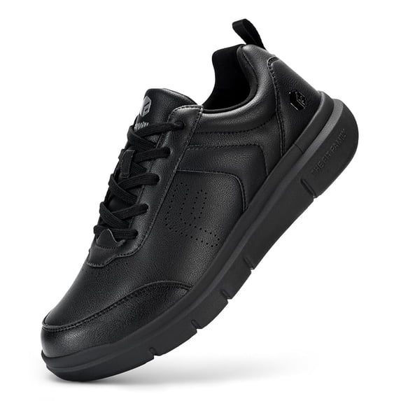 FitVille Wide Lightweight Mens Casual Dress Sneakers for Plantar Fasciitis Bunions, Black, 11 x-Wide