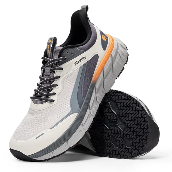 FitVille Mens Extra Wide Walking Shoes Comfortable Lightweight Running Wide Toe Box Shoes, Non Slip Cushioned