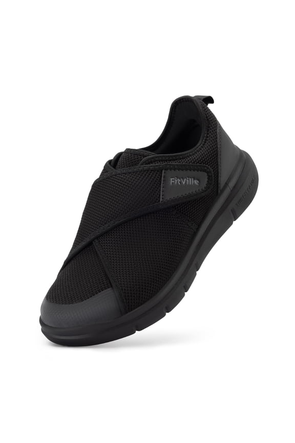 Wide Mens Diabetic Shoes for Swollen Feet Walking Shoes for Middle-Aged & Elderly Foot Pain Relief