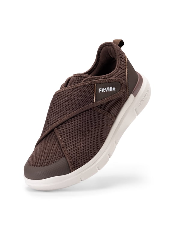 Wide Mens Diabetic Shoes for Swollen Feet Walking Shoes for Middle-Aged & Elderly Foot Pain Relief