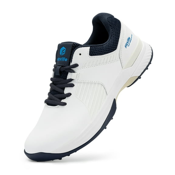 FitVille Wide Mens Golf Shoes Waterproof Outdoor Spiked Golf Shoes for Men