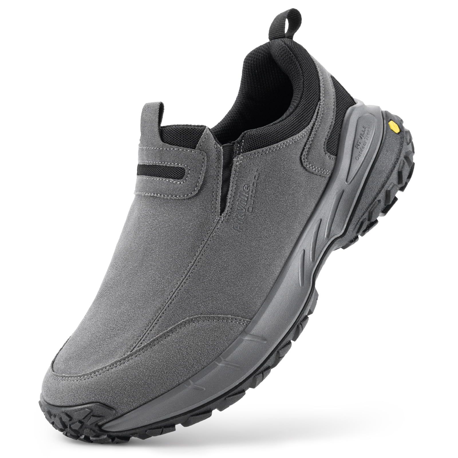 FitVille Wide Mens Slip on Hiking Shoes Trekking Loafer with Arch Support