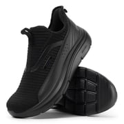 FitVille Wide Mens Slip on Walking Shoes with Arch Support Sneakers for Men