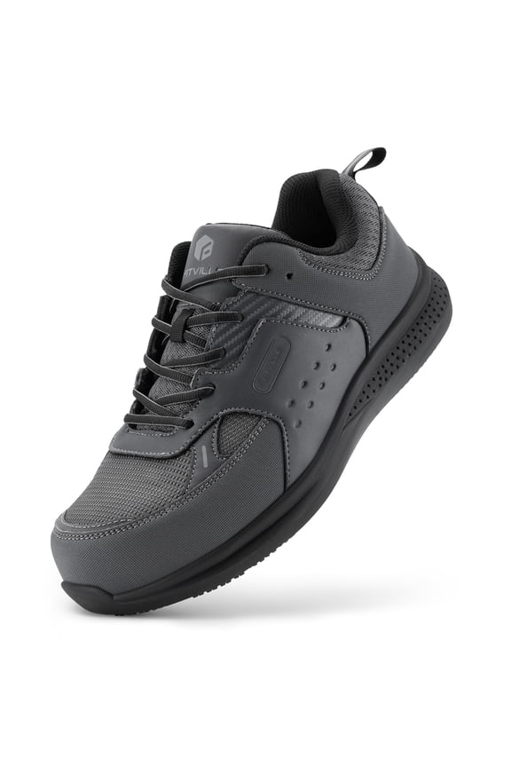 Wide Mens Steel Toe Safety Shoes Composite Toe Slip Resistant Work Shoes for Men, Gray, 11.5 Wide
