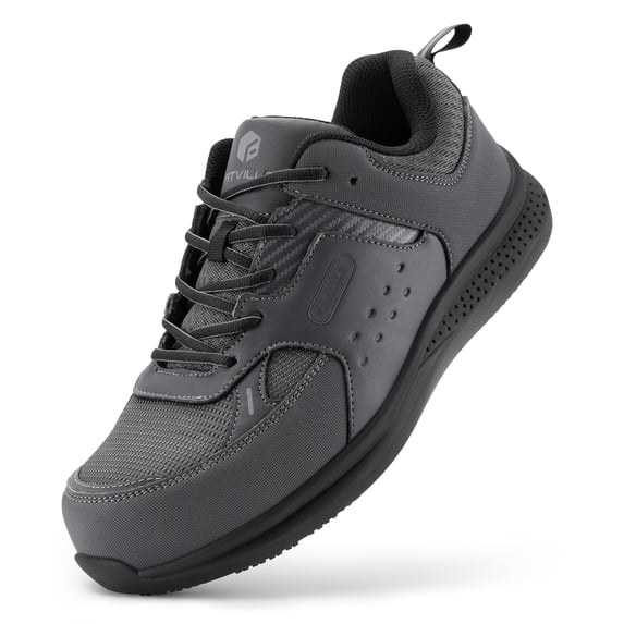 FitVille Wide Steel Toe Work Shoes for Men with Puncture Proof, 11 Wide