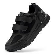 FitVille Wide Walking Shoes for Men Hook and Loop Comfort Sneakers for Wide Feet