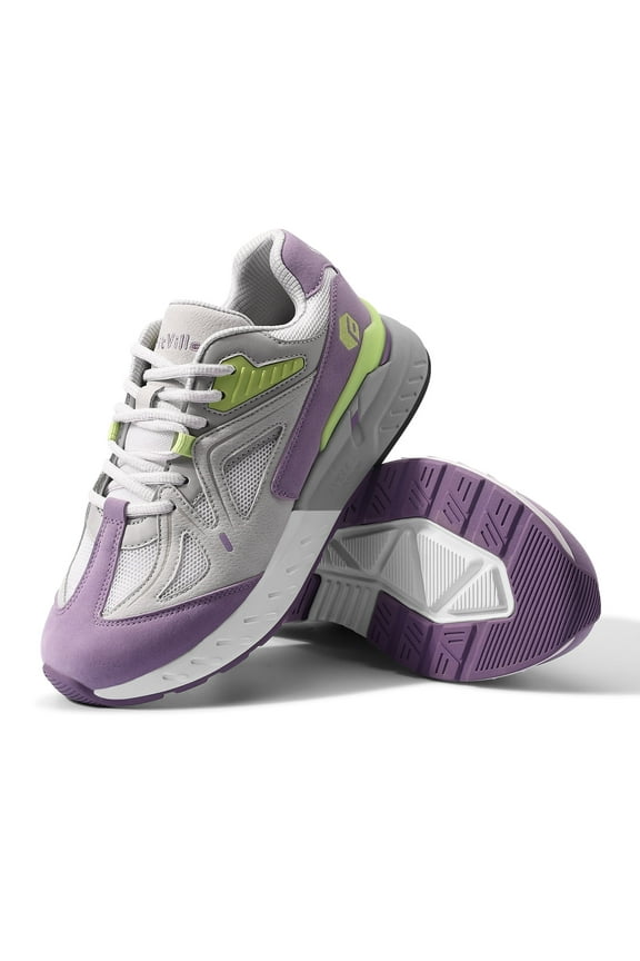 Wide Womens Walking Shoes Sneakers for Plantar Fasciitis Light Purple, 9.5 Wide