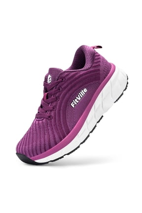 Women Breathable Wide Running Shoes Lightweight Non Slip Extra Wide Shoes (Raspberry Purple, 9 Wide)