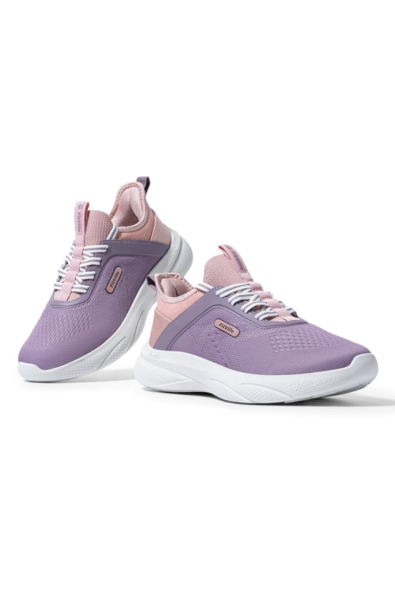 Wide Walking Shoes for Women, Hands Free Slip On Sneakers Lightweight Running Shoes Arch Support - V1