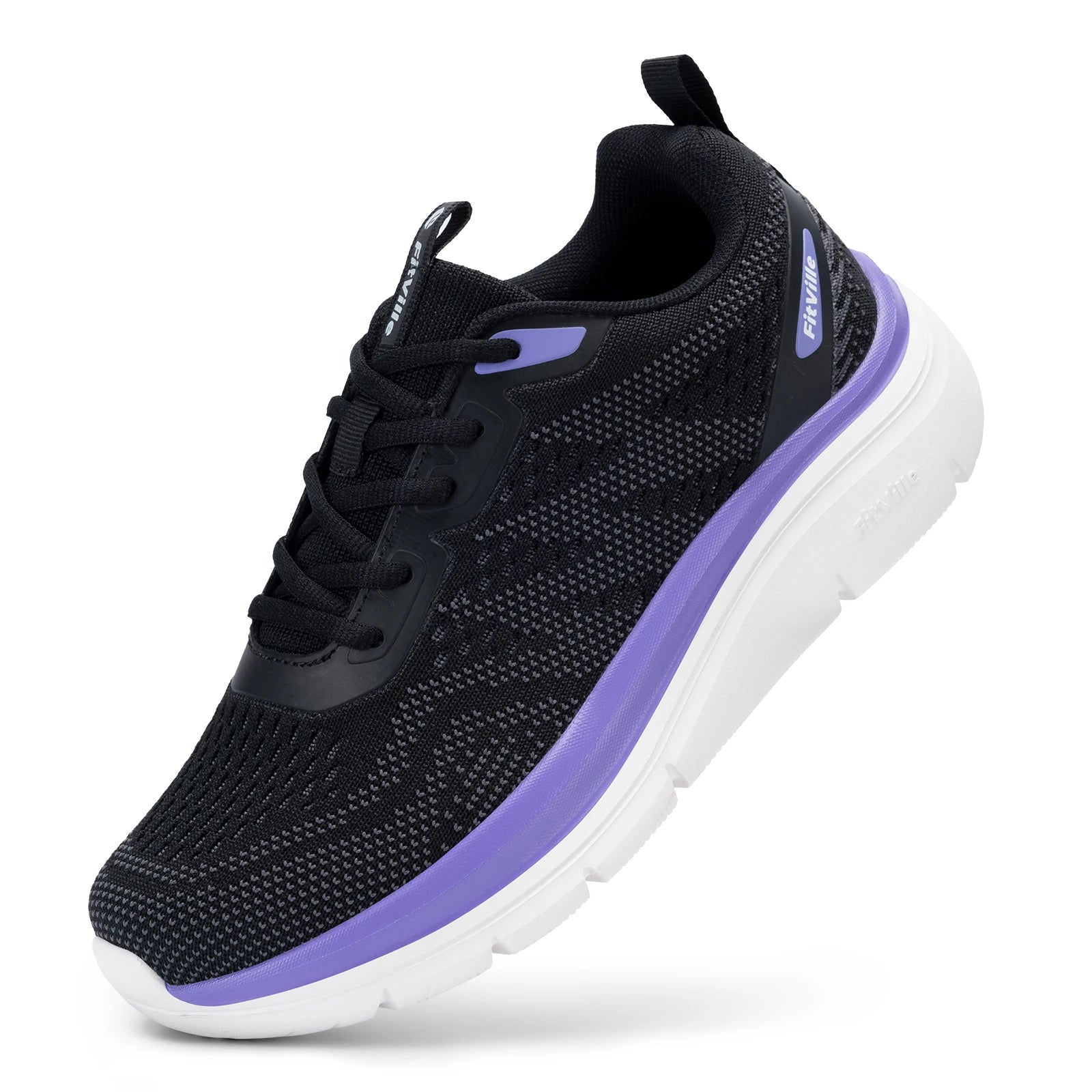 FitVille Women's Shoes Wide Width Walking Casual Shoes Thick Sole