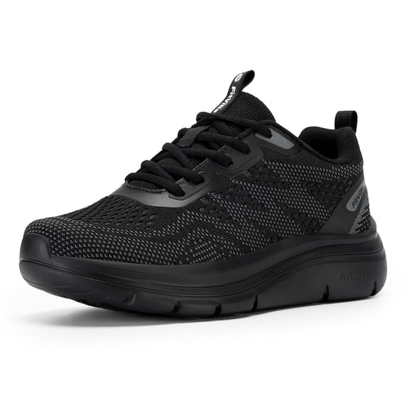 FitVille Women's Wide Width Walking Shoes Lightweight Sneakers for Flat Foot Heel Pain Relief, 6.5 Wide