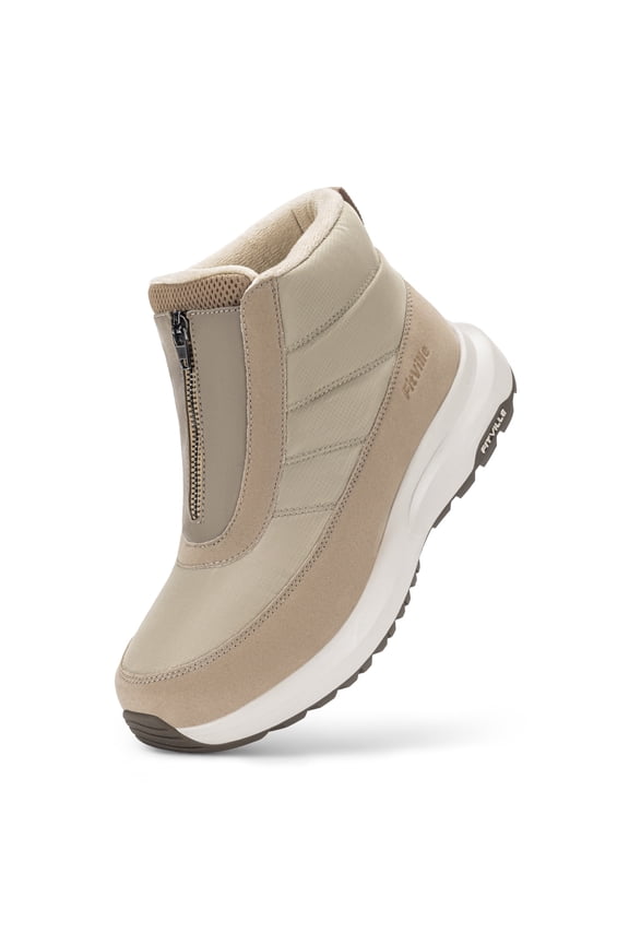 Women's Wide Waterproof Winter Snow Boots Zipper All-Day Warm Insulated Snow Boots for Women