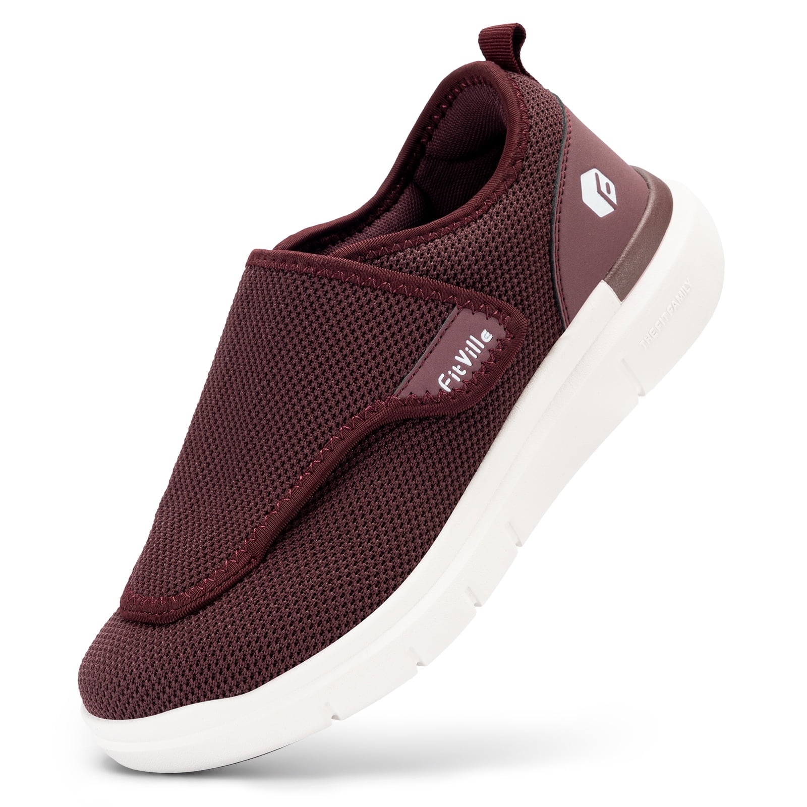 FitVille Womens Diabetic Shoes Wide Orthopedic Walking Shoes Burgundy fitville-womens-diabetic-shoes-wide-orthopedic-walking-shoes-burgundy