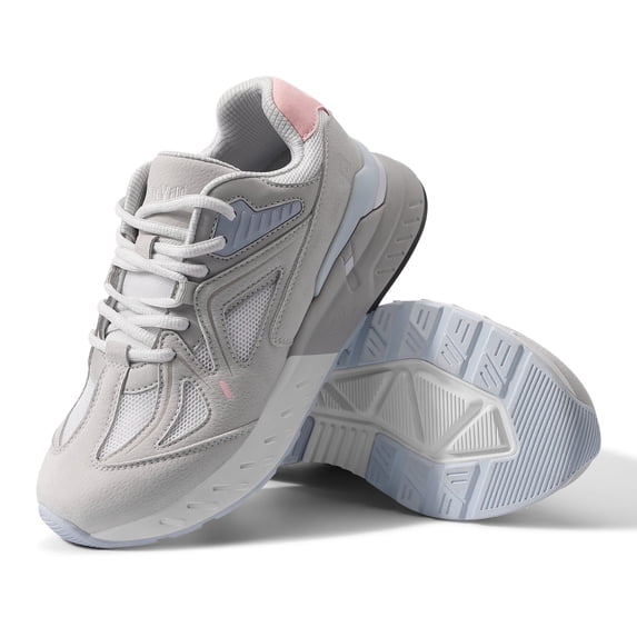 FitVille Womens Walking Shoes Wide Width Sneakers for Flat Foot, Pink, 9 Wide