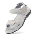 thumbnail image 1 of FitVille Wide Womens Sandals Adjustable Ankle Strap Flat Sandals with Arch Support, 8.5 Wide, 1 of 9