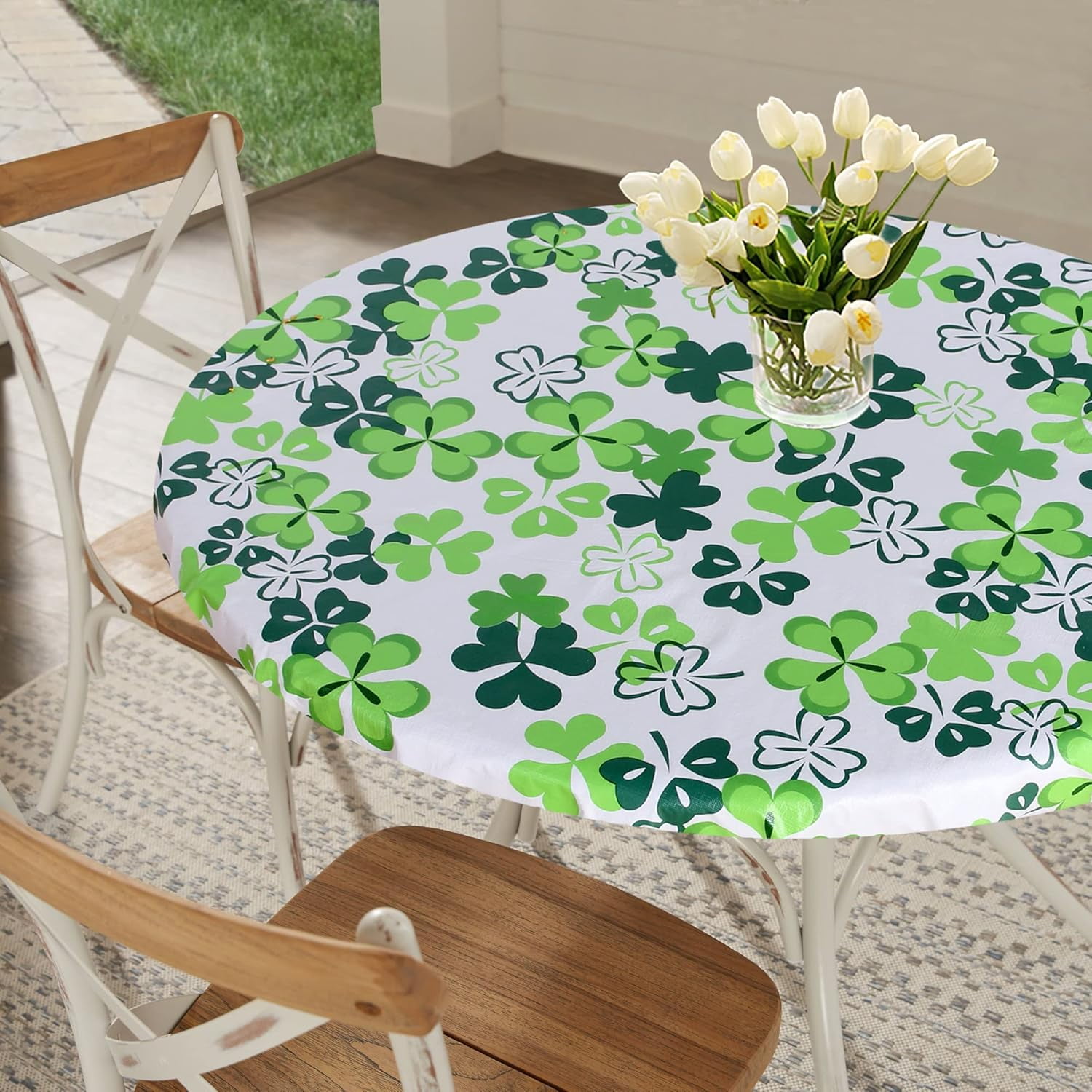Fitable St Patrick''s Day Fitted Table Cover - Waterproof Green White ...