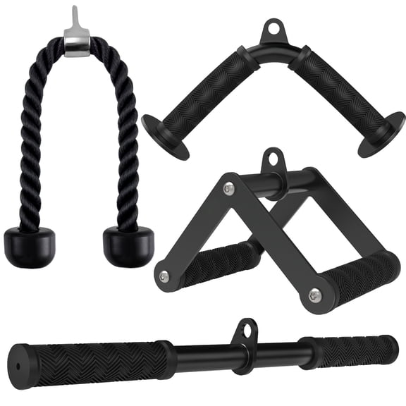 Fitarc Cable Machine Attachment Set, Lat Pulldown Attachments for Home Gym Equipment, Tricep Pull Down Attachment for Home Gym Accessories, Lat Pull Down Bar and Tricep Rope Cable Attachment