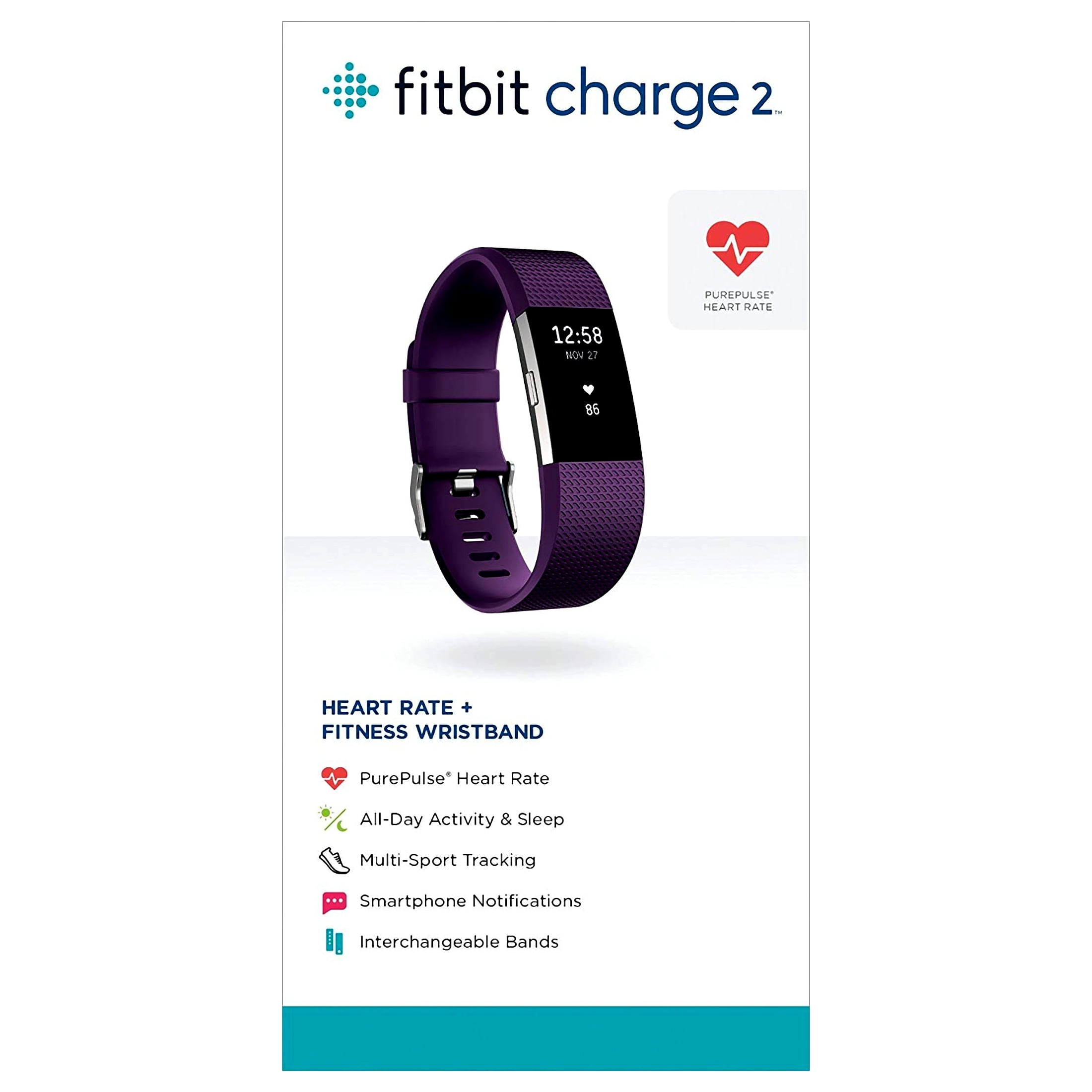 Fitbit Charge 2 Adult Electronic Watch - Activity Tracker, Heart
