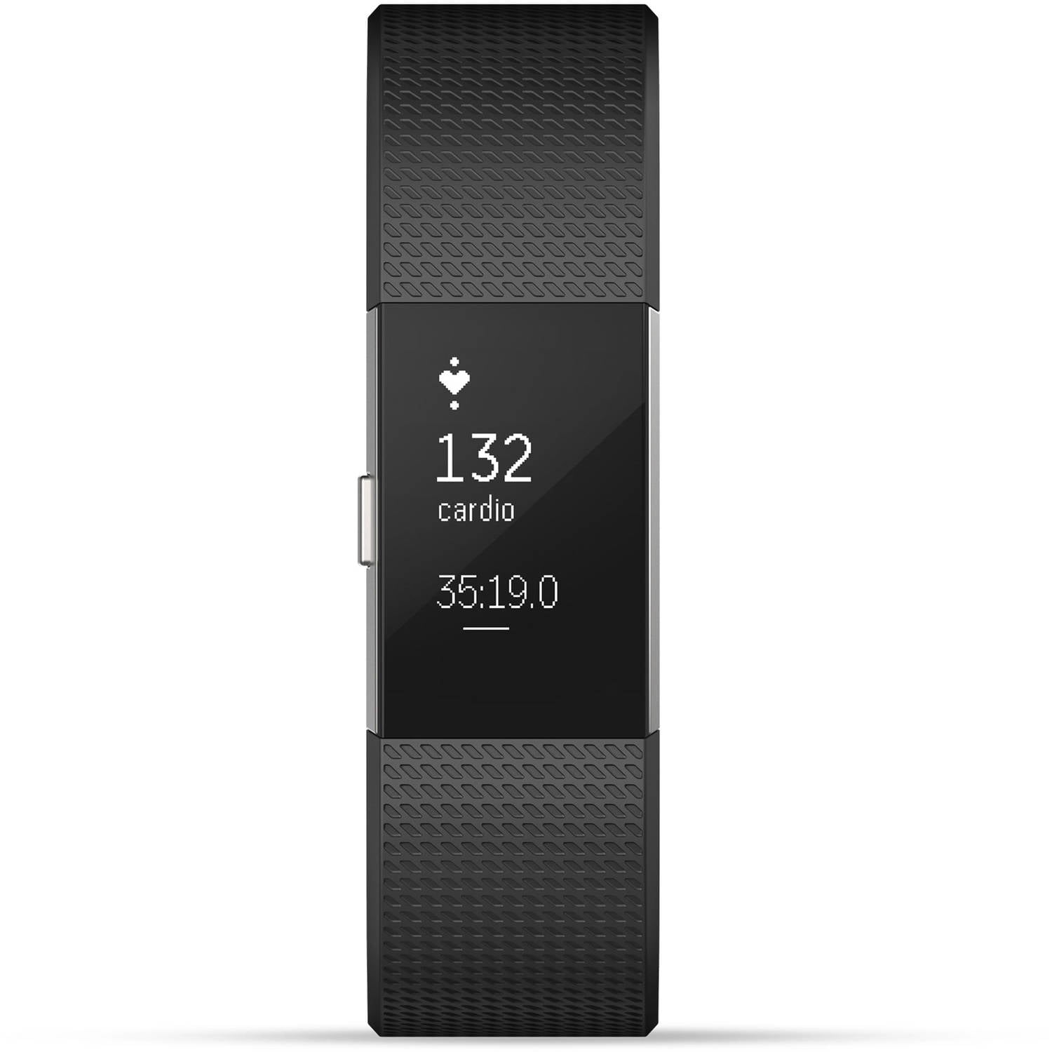 afslappet Er velkendte valgfri Fitbit Charge 2, Silver, Activity Tracker with Band, Black, Large,  Monochrome, Bluetooth, 1.23 Oz, Silver - Walmart.com