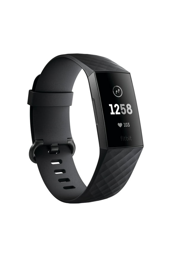 FB409GMBK Charge 3 Advanced Heart Rate and Fitness Tracker, Black