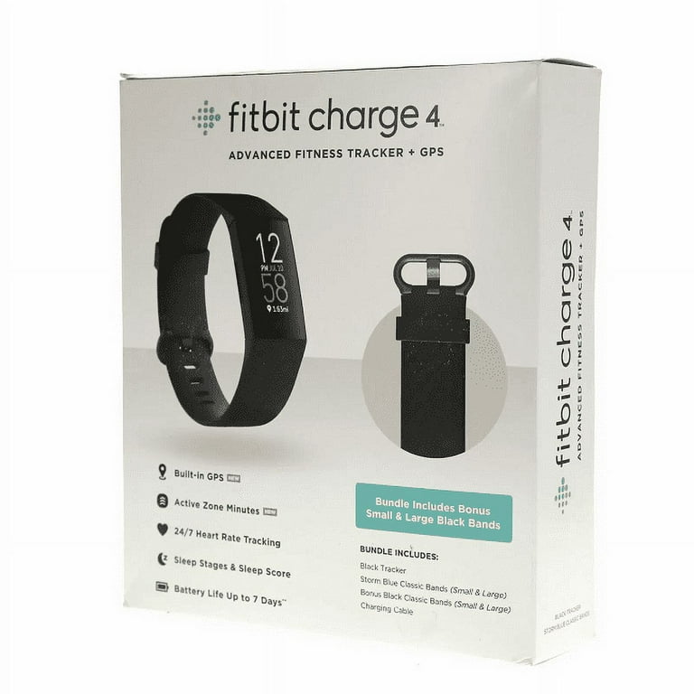 Fitbit Charge 4 Advanced Fitness Tracker GPS Storm Blue One