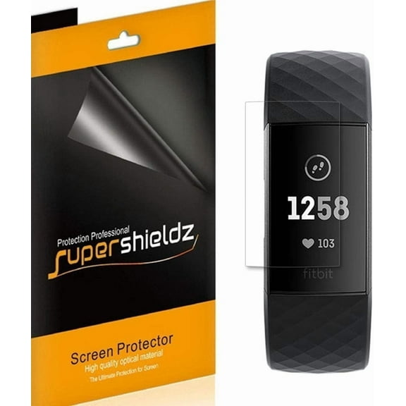 [6-Pack] Supershieldz Designed for Fitbit Charge 4 / Charge 3 / Chage 3 SE Screen Protector, [Full Screen Coverage] Anti-Bubble High Definition (HD) Clear Shield