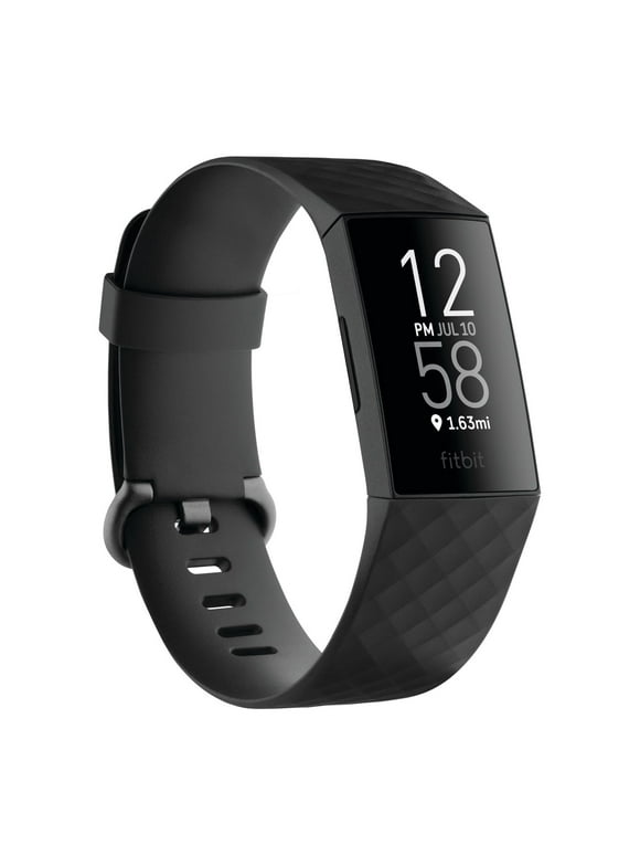 Fitbit Charge 4 (NFC) Activity Tracker, Black/Black