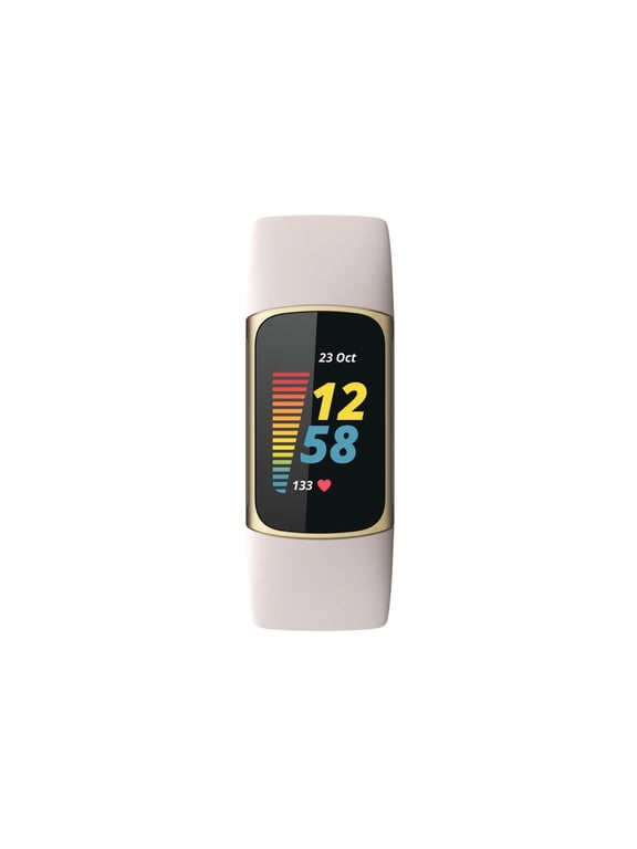 FB421GLWTSBNDLS Charge 5 Advanced Fitness & Health Tracker W/Built-in GPS, Lunar White
