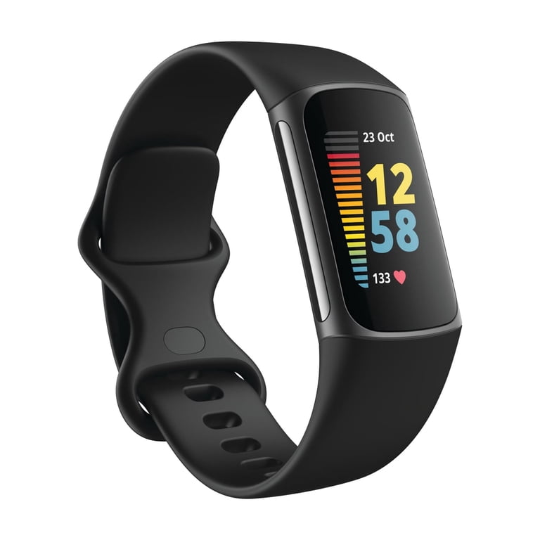 Fitbit, Charge 5 Fitness Tracker, 26 mm Screen, Black Graphite