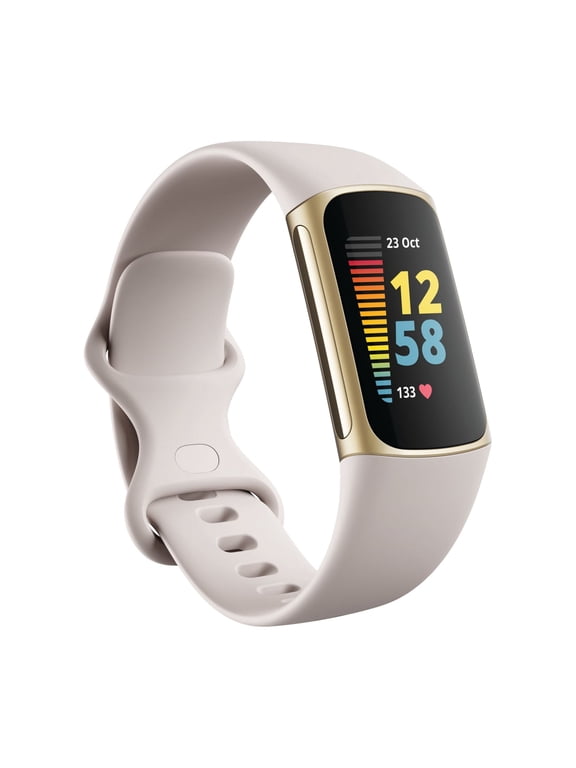 Charge 5 Fitness Tracker - Lunar White/Soft Gold Stainless Steel