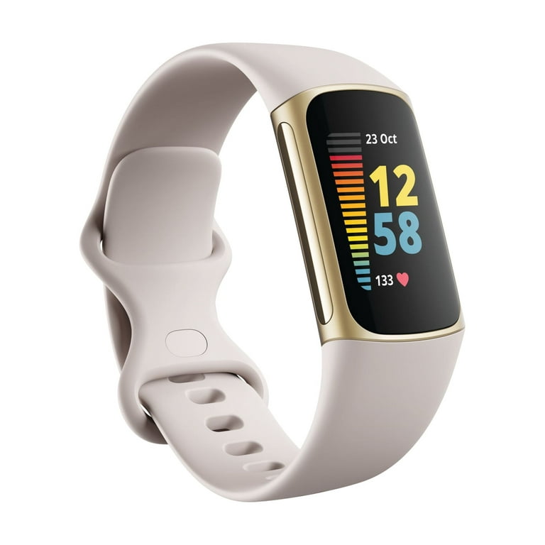 Fitbit Charge 5 Fitness Tracker - Lunar White/Soft Gold Stainless