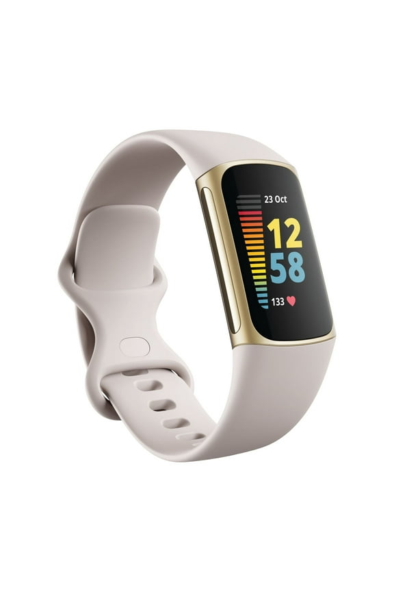 Charge 5 Fitness Tracker - Lunar White/Soft Gold Stainless Steel