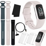 Fitbit Charge 6 Fitness Tracker (Bundle) – Black/Obsidian – Heart Rate, GPS, Sleep & Stress Tracking + Fast Charger, & Cleaning Cloth (Porcelain)