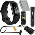 thumbnail image 1 of Fitbit Charge 6 Fitness Tracker Watch (Black) Bundle with 2 Watch Bands, 3.3ft Charging Cable, USB Wall Adapter, 2 Screen Shields & Cloth, 1 of 8